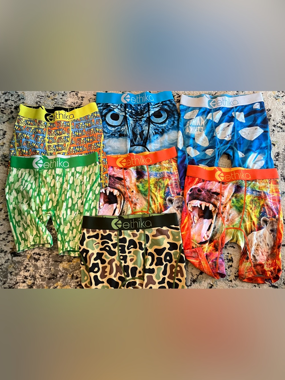 ethika Kids Boxer Briefs Set - Green, Yellow, Blue, Orange, Black, Brown